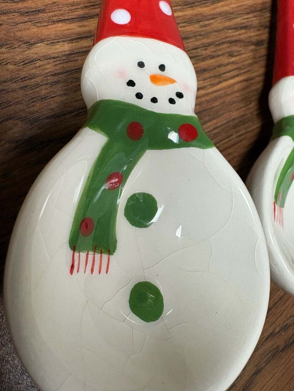 Snowman Holiday Ceramic Measuring Spoon Set - Picture 2 of 11